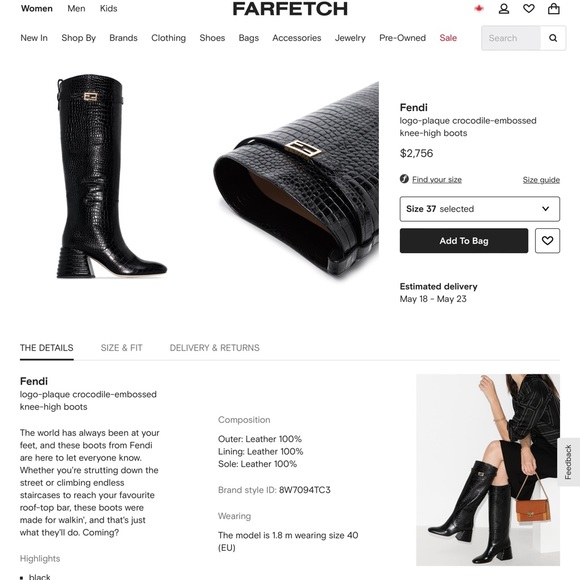 Fendi crocodile knee high boots size 41 - Picture 11 of 11